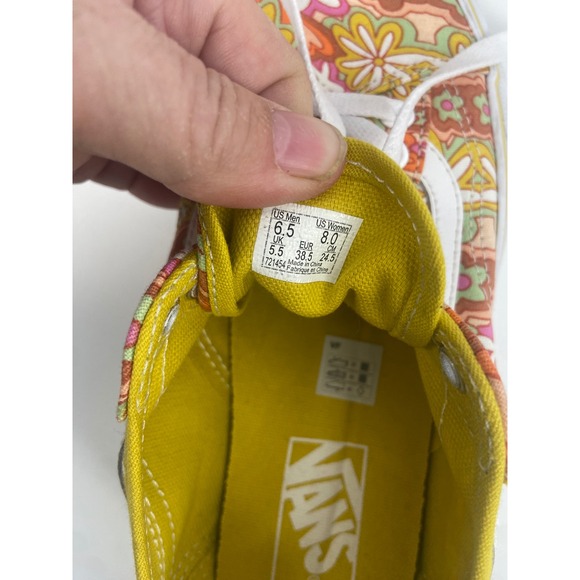 Vans Old Skool‎ Low Top Floral Print Sneakers Shoes Women Size 8 - Picture 14 of 14